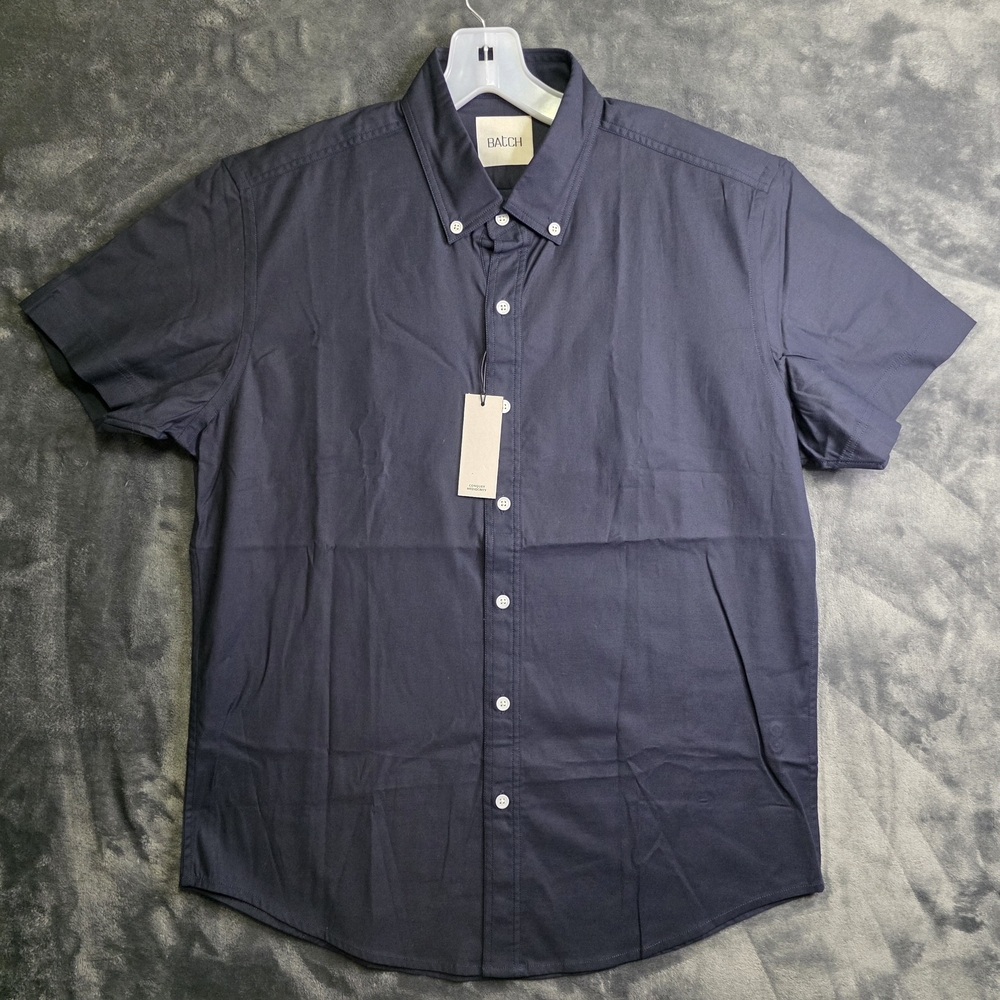 Batch Mens Navy NWT Casual Button Down Shirt